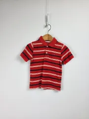 Tommy Hilfiger トミーヒルフィガー キッズ レッド ボーダー柄 半袖 カラーTシャツ 2-3歳 0422