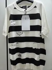 新品 ハイクオリティ チュール半袖ニットTシャツ