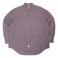 アロー ARROW 90s 90年代 ボタンダウンシャツ BIG OXFORD ビッグオックスフォード KHAKI'S カーキス 長袖 BD USA ヴィンテージ 古着 メンズ シャツ バーガンディー系 チェック柄 L【中古】