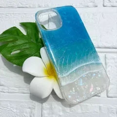 NO.111【レジンアート】ホログラム/iPhone15ケース/海/マイカパウダー/携帯ケース