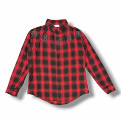 LAST NEST レザーパッチ チェックシャツ M LAST NEST LEATHER LOGO PATCH CHECK SHIRT レザーロゴパッチチェック