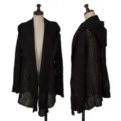 イッセイミヤケISSEY MIYAKE かぎ編みニットボタンレスパーカー 黒M位のサムネイル