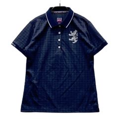 美品】アドミラルゴルフ 半袖ポロシャツ ネイビー総柄 メンズLサイズ