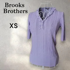 Brooks Brothers ブルックスブラザーズ  フリルカラー シルク混ケーブル編み ニット トップス ラベンダー XSのサムネイル