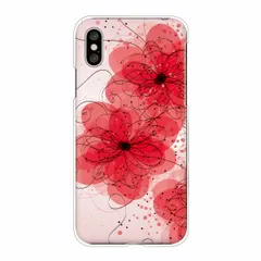 スマホケース 花柄 Aレッド iPhone ハードケース カバー