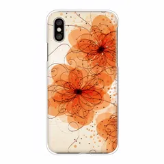スマホケース 花柄 Eオレンジ iPhone ハードケース カバー