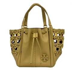 TORY BURCH(トリーバーチ) トートバッグ - イエロー 巾着型 レザー