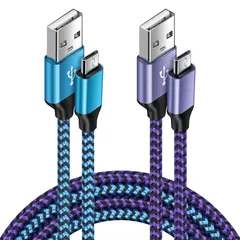 【特価商品】マイクロ usb ケーブル Micro B ケーブル【1.8M/2色】2.4A急速充電 PS4 充電ケーブル ナイロン編み Android スマホ充電ケーブル アンドロイド高速充電ケーブル タイプbケーブル B充電コード 高速データ転送 Sharp