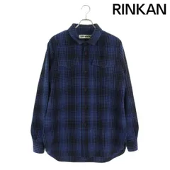 オフホワイト バイアスプリントチェック長袖シャツ メンズ S