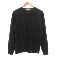 ザショップティーケー THE SHOP TK ニット セーター ウール M グレー Vネック 長袖 ひし形柄 /NU ■ECF004