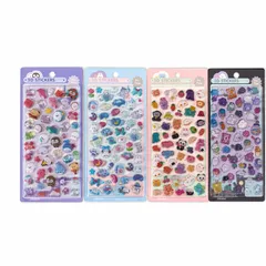 3Dステッカー ぷっくりシール かわいい 10枚セット（4種類ランダム）デコ用 手帳 スマホ装飾