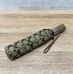 ★COACH コーチ 折りたたみ傘 シグネチャー ブラウン