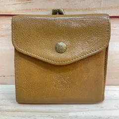IL BISONTE イルビゾンテ がま口　二つ折り財布　ブラウンレザー