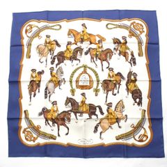 美品 HERMES カレ90 REPRISE 大判シルクスカーフ 馬術風景 馬具 - メルカリ