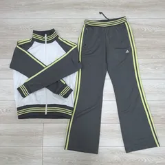 adidas アディダス ジャージ セットアップ 2点セット トラックジャケット パンツ ロゴ刺繍 ホワイト グレー イエロー レディース M S スポーツ Y2K グランジ 韓国系