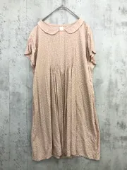 PUAL CE CIN ピュアルセシン ランダムドット フレンチスリーブ ワンピース ライトベージュ ■◆ レディース