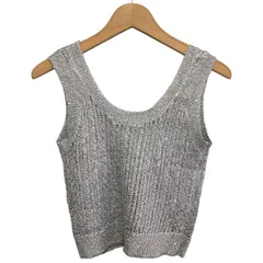 【中古】　ビスチェ　レイヤード　無地　クロシェ　ラメ　古着　/2212