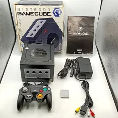 【中古動作品】任天堂 ゲームキューブ ブラック 外箱・説明書付属 本体一式セット コントローラー メモリーカード Nintendo Gamecube NGC