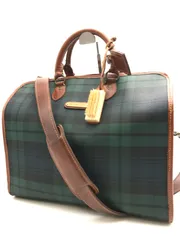 POLO RALPH LAUREN　ラルフローレン　ボストンバッグ　2WAY　チェック　PVC×レザー　1411