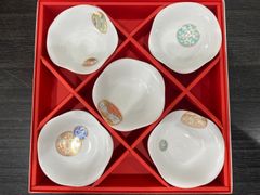 深川製磁 銘々皿揃 和皿 6枚セット 寿赤絵 トリプレット緋 古代呉須