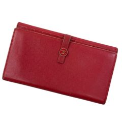 CHANEL シャネル ココボタン レッド 長財布 ココマーク 0612-2 - メルカリ