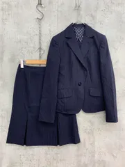n-line by nozomi 佐々木希 ストレッチ ピンストライプ セットアップ ジャケット スカート スーツ size7/紺 ■■ レディース