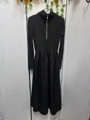 ハーフジップロングワンピース