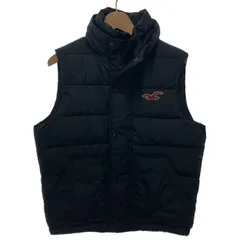 【中古】　HOLLISTER　中綿ベスト　アウター　ハイネック　フルジップ　無地　ワンポイント　ワッペン　ストリート　古着　/0137のサムネイル