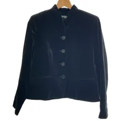 【中古】　LAUREN RALPH LAUREN　ベロアジャケット　スタンドカラー　シングルボタン　無地　古着　/7259のサムネイル