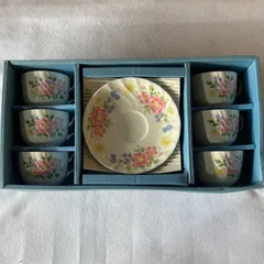 【まとめ買い対象】（中古品）マルイ 花柄ティーカップ6個セット 昭和レトロ