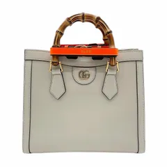 GUCCI グッチ ダイアナ スモール 2WAY トート バッグ ショルダー ベージュ/オレンジ 【中古】