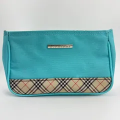 BURBERRY バーバリー ポーチ ノバチェック キャンバス ブルー系