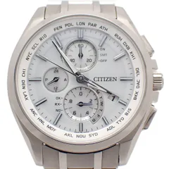 シチズン アテッサ エコドライブ電波 ダイレクトフライト メンズ 腕時計 チタン 白文字盤 AT8040-57A【いおき質店】