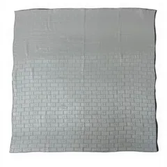 d22 Christian Dior クリスチャンディオール スカーフ バンダナ ロゴデザイン グレー シルク100％ レディース 女性用u02t