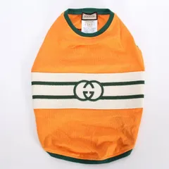 グッチ GUCCI インターロッキングG コットン Tシャツ オレンジ 695747 ZAJCS 7215 Mサイズ GG刺繍 ドッグ ペット ウェア 服 洋服 犬 わんちゃん 散歩 小型犬 中型犬【新品・本物】売れ筋のサムネイル