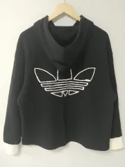 S アディダス オリジナルス ビックロゴ クロップド フーディー (IC8137) ブラック