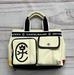 Castel bajac キャステルバジャック ハンドバッグ ホワイト系 ドミノ 024511 ロゴライン
