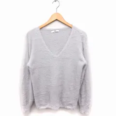 トーナル TONAL シャギーニット セーター 長袖 Vネック 無地 38 ライトグレー /FT24