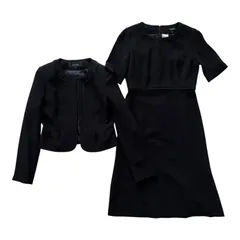  Social time ブラックフォーマル ワンピース＋ジャケット 2点セット 9号 礼服 冠婚葬祭【B113】