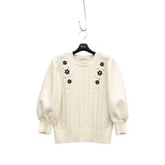 未使用 定価30800円 セブンテン デイジービーズニット 半袖ニット