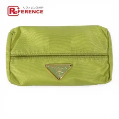 PRADA プラダ ポーチ トライアングルロゴ 三角ロゴ プレート ライトグリーン