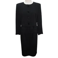 東京ソワール セットアップ スーツ ジャケット 半袖レースブラウス フォーマル 13号 Ｌサイズ相当 ブラック 0825