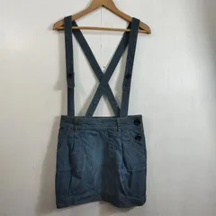 H.A.K ハク デニム サロペット スカート 2WAY 肩紐 着脱可 リボン 刺繍 コットン 日本製 インディゴ サイズ 0 D501