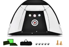 【新品】自社OEM商品　ゴルフネットセット　最新素材　強靭　破らない　大型ネット　アプローチマット付き　スイングし放題　張り替え3種類芝付きのサムネイル