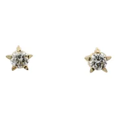 0.4ct 0.4ct 立て爪 ダイヤモンドピアス K18YG/750-1.1g イエローゴールド【♀】【S】【レディース】★■610604【中古】