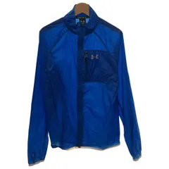 【中古】　UNDER ARMOUR　ナイロンジャンパー　ウインドブレーカー　ハイネック　フルジップ　総柄　ワンポイント　プリント　古着　/1158