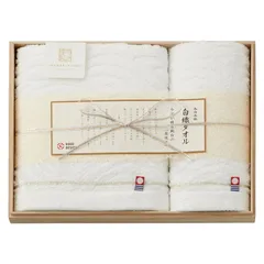 母の日贈り物 フェイスタオル&ウォッシュタオル（木箱入） 今治謹製 フェイスタオル:33×75cm、ウォッシュタオル:33×31cm
