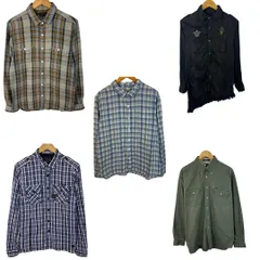 古着まとめ売り 5着セット メンズ シャツ L.L.Bean TOMMY HILFIGER G-STAR RAW 長袖 チェックシャツ ネルシャツ