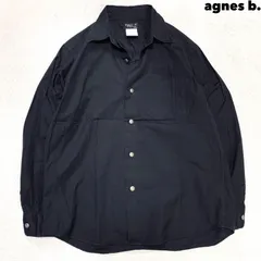 agnes b. HOMME ドレスシャツ ワイシャツ メタルボタン ロングスリーブ 長袖 サイズ3 ブラック 黒 アニエスベーオムのサムネイル
