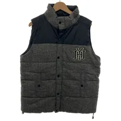 【中古】　TOMMY HILFIGER　ダウンベスト　アウター　リバーシブル　ハイネック　フルジップ　ワンポイント　刺しゅう　古着　/0137